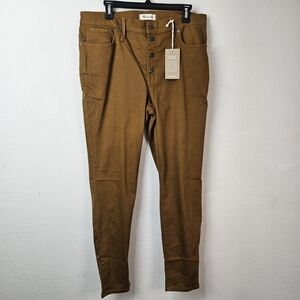Madewell 9" Mid-Rise Skinny Jeans: Garment-Dyed Button Fly Pant Size 33 NWT